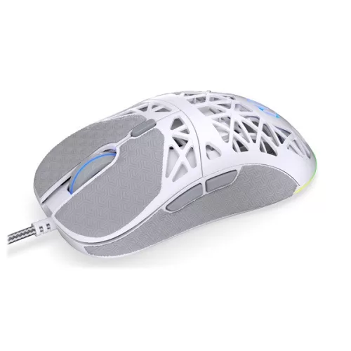 Endorfy Egér - LIV Onyx White (Honeycomb, 8000 DPI, ARGB, PixArt PAW3311, optikai, 1,8m, fehér)