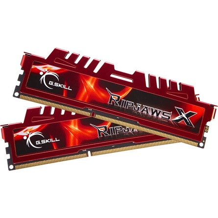 G-SKILL RipjawsX 16GB 1600MT/s DDR3 memória CL10 Kit of 2 piros