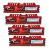 G-SKILL RipjawsX 32GB 1600MT/s DDR3 memória CL10 Kit of 4 piros