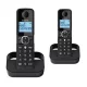 ALCATEL F860 DUO telefon készülék (vezeték nélküli, 1 bázis, 2 kézibeszélő, kijelző, DECT) FEKETE