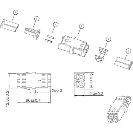 Logilink Száloptikai adapter LC Duplex, 12 darabos, perem nélkül, kék (OS2)