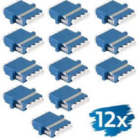   Logilink Száloptikai adapter LC Quad, 12 darabos, peremes, kék (OS2)