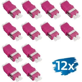   Logilink Száloptikai adapter LC Duplex, 12 darabos, perem nélkül, lila (OM4)