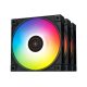 DeepCool Cooler 12cm - FC120 (3 IN 1)  (28dB; max. 105,18 m3/h; 3pin csatlakozó; 3x12cm, ház hűtésre,A-RGB, PWM)