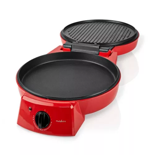 Nedis FCPM100FRD pizza- és grillsütő ,30 cm ,Állítható hőmérséklet-szabályozás ,1800 W