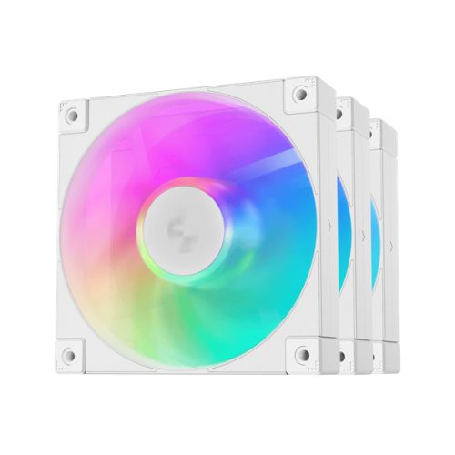 DeepCool Cooler 12cm - FD12 ARGB WH( (3in1) (27,6dB; max. 109,07 m3/h; 3pin csat; hydro bearing, ház hűtésre, PWM, fehé)