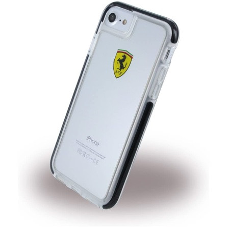 Ferrari iPhone 7 átlátszó fényes fekete tok