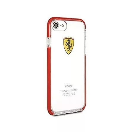 Ferrari iPhone 7 átlátszó fényes piros tok