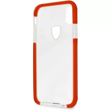 Ferrari iPhone X fényes, átlátszó kemény piros tok