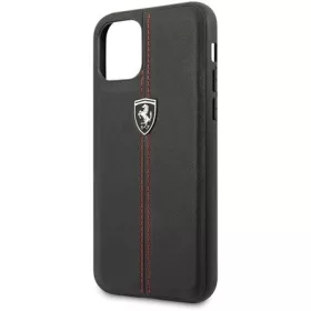   FERRARI GEN iPhone 11 Pro függőlegesen csíkozott fekete kemény bőrtok