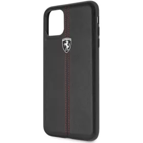   FERRARI GEN iPhone 11 Pro Max függőlegesen csíkozott fekete kemény bőrtok