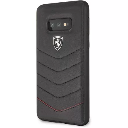 Ferrari Heritage Samsung S10 Lite tűzdelt bőr kemény fekete tok