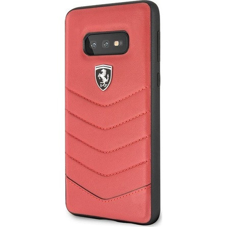 Ferrari Heritage Samsung S10 Lite tűzdelt bőr kemény piros tok