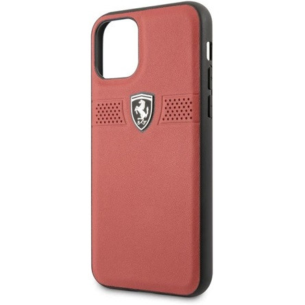 FERRARI Off Track iPhone 11 Pro Max piros szemcsés bőrtok