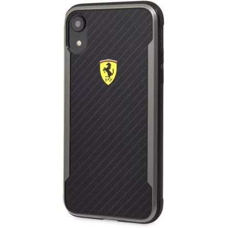 Ferrari SF Racing Shield Iphone XR nyomott karbon hatású fekete tok