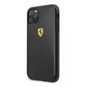   CG Mobile iPhone 11 Pro FERRARI Scuderia műanyag telefonvédő karbon minta FEKETE