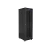 Lanberg 19" szabadon álló rack szekrény 42U/600X1000 perforált ajtó, lapraszerelt, LCD kijelző, fekete V2
