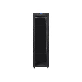   Lanberg 19" szabadon álló rack szekrény 42U/600X600 üvegajtó, lapraszerelt, LCD kijelző, fekete V2