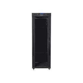   Lanberg 19" szabadon álló rack szekrény 37U/600X800 üvegajtó, lapraszerelt, LCD kijelző, fekete