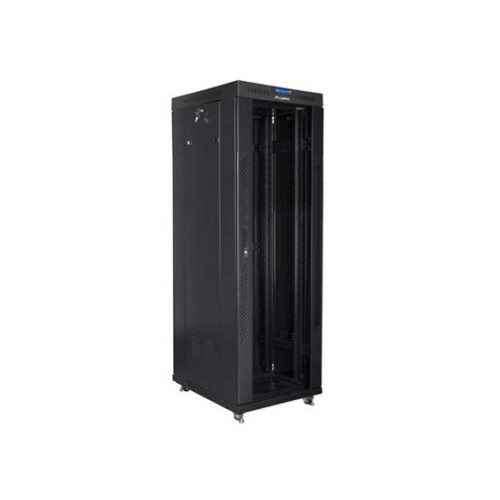 Lanberg 19" szabadon álló rack szekrény 37U/600X800 üvegajtó, lapraszerelt, LCD kijelző, fekete