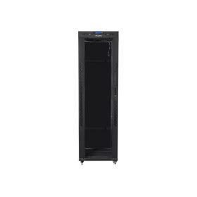   Lanberg 19" szabadon álló rack szekrény 42U/600X800 üvegajtó, lapraszerelt, LCD kijelző, fekete V2