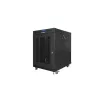 Lanberg 19" szabadon álló rack szekrény 15U/800X1000 perforált ajtó, lapraszerelt, LCD kijelző, fekete V2