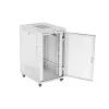 Lanberg 19" szabadon álló rack szekrény 27U/800X1000 perforált ajtó, lapraszerelt, LCD kijelző, szürke