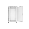 Lanberg 19" szabadon álló rack szekrény 27U/800X1000 perforált ajtó, lapraszerelt, LCD kijelző, szürke