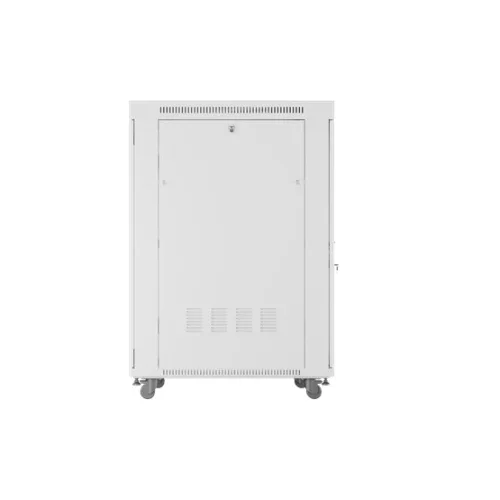 Lanberg 19" szabadon álló rack szekrény 27U/800X1000 perforált ajtó, lapraszerelt, LCD kijelző, szürke