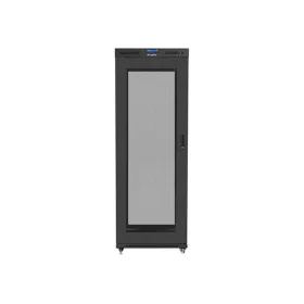   Lanberg 19" szabadon álló rack szekrény 37U/800X1000 perforált ajtó, lapraszerelt, LCD kijelző, fekete V2