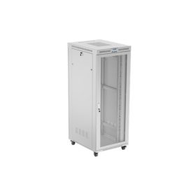   Lanberg 19" szabadon álló rack szekrény 42U/800X1000 perforált ajtó, lapraszerelt, LCD kijelző, szürke