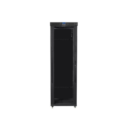 Lanberg 19" szabadon álló rack szekrény 47U/800X1000 üvegajtó, lapraszerelt, LCD kijelző, fekete