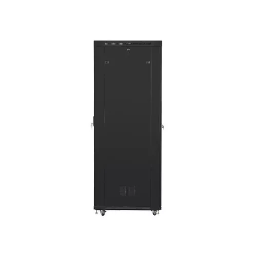 Lanberg 19" szabadon álló rack szekrény 47U/800X1000 perforált ajtó, lapraszerelt, LCD kijelző, fekete V2