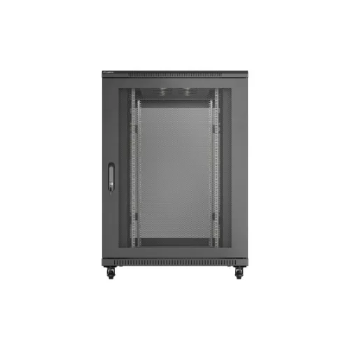 Lanberg 19" szabadon álló rack szekrény 22U/800X1200 perforált ajtó, lapraszerelt, fekete