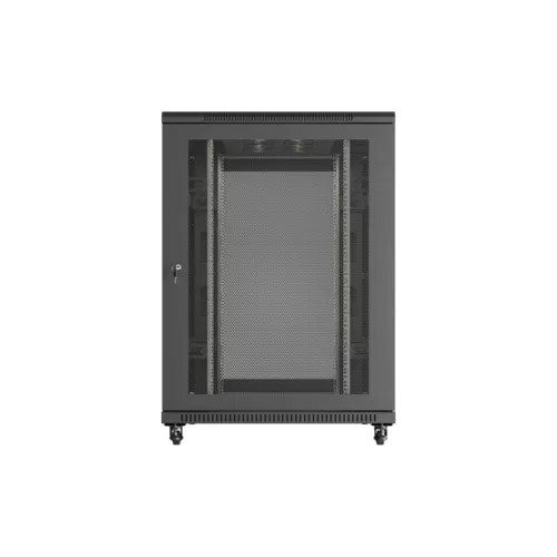 Lanberg 19" szabadon álló rack szekrény 22U/800X1200 perforált ajtó, lapraszerelt, fekete