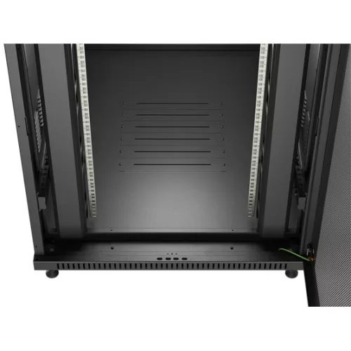 Lanberg 19" szabadon álló rack szekrény 22U/800X1200 perforált ajtó, lapraszerelt, fekete