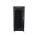 Lanberg 19" szabadon álló rack szekrény 27U/800X1200 üvegajtó, lapraszerelt, LCD kijelző, fekete