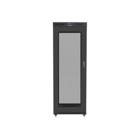   Lanberg 19" szabadon álló rack szekrény 27U/800X1200 lapraszerelt perforált ajtó, LCD kijelző, fekete