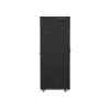 Lanberg 19" szabadon álló rack szekrény 27U/800X1200 lapraszerelt perforált ajtó, LCD kijelző, fekete