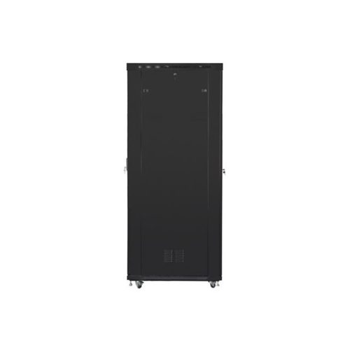 Lanberg 19" szabadon álló rack szekrény 47U/800X1200 üvegajtó, lapraszerelt, LCD kijelző, fekete V2