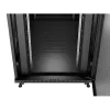 Lanberg 19" szabadon álló rack szekrény 47U/800X1200 perforált ajtó, lapraszerelt, LCD kijelző, fekete V2