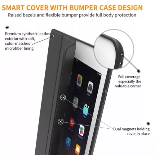 TECH-PROTECT APPLE IPAD 9.7 (2017/2018) TABLET TOK (SMART CASE) ON/OFF FUNKCIÓVAL - BLACK (ECO CSOMAGOLÁS)