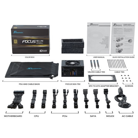 Seasonic Focus SGX SFX desktop tápegység 750W 80+ Gold BOX (Bontott!)