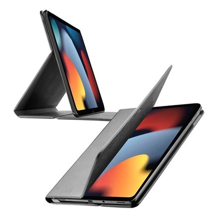 Cellularline IPAD mini 6 (2021) CELLULARLINE FOLIO tok álló, bőr hatású FLIP, asztali tartó, FEKETE