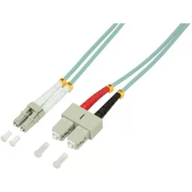   LogiLink LC/UPC duplex -> SC/UPC duplex M/M adatkábel 0.5m türkiz OM3, 50/125µm