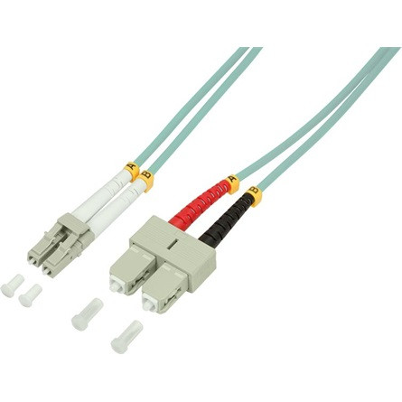 LogiLink LC/UPC duplex -> SC/UPC duplex M/M adatkábel 2m türkiz OM3, 50/125µm