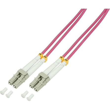 LogiLink LC/UPC duplex -> LC/UPC duplex M/M adatkábel 30m rózsaszín OM4, 50/125µ