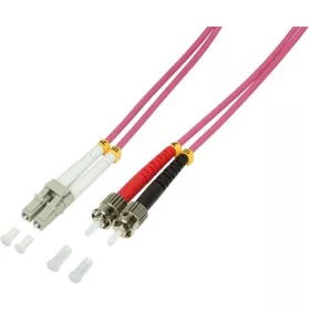   LogiLink LC/UPC duplex -> ST/UPC duplex M/M adatkábel 3m rózsaszín OM4, 50/125µ