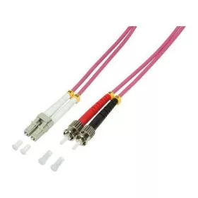   LogiLink LC/UPC duplex -> ST/UPC duplex M/M adatkábel 15m rózsaszín OM4 50/125µ