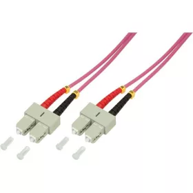   LogiLink SC/UPC duplex -> SC/UPC duplex M/M adatkábel 5m rózsaszín OM4, 50/125µ